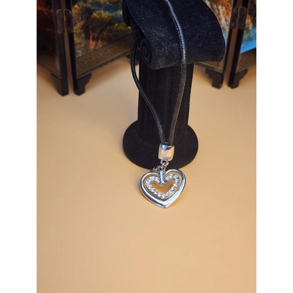 Vtg 1980s COOKIE LEE Purse Charm Key Chain Key Fob Double‎ Rhinestone Heart Cord